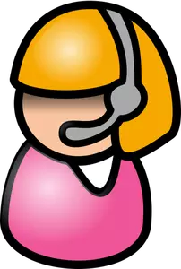 Image vectorielle d'une femme indienne avec icône d'opérateur téléphonique cheveux blonds