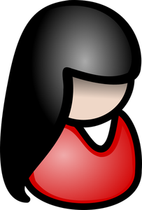 Vektor-ClipArt indische Frau mit schwarzen Haaren Telefon Operatorsymbol