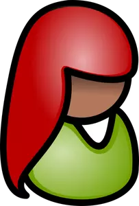 Image vectorielle d'une femme indienne avec l'icône de longs cheveux noirs téléphone opérateur