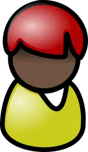 Vektor-Illustration der Inderin mit kurzen roten Haaren Telefon Operatorsymbol