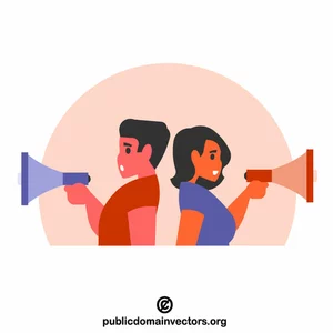 People with megaphones