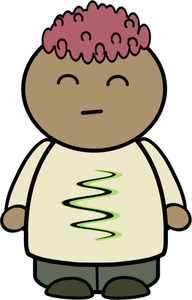 Vector clip art of chubby girl character with expressive face