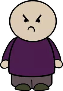 Vector image of chubby girl character with mad expression
