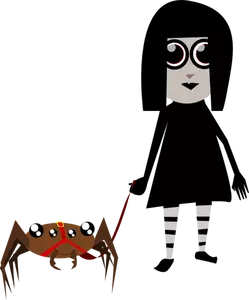 Araña mascota chica vector de la imagen