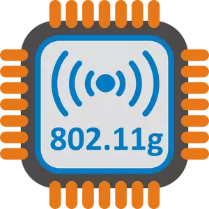 802.11g WiFi chip set stylized icon vector clip art