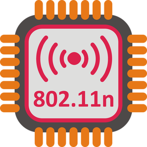 802.11n WiFi chipset stylized icon vector drawing