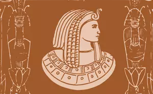 Pharaoh Egypt hnědý plakát vektorové ilustrace
