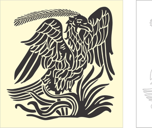 Phoenix fågel mönster vektor ClipArt