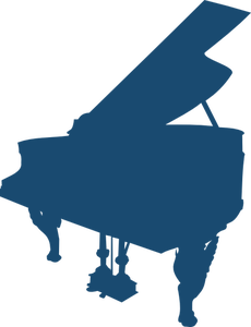 Imagen vectorial de silueta piano grande