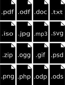 PC-fil typ ikoner vektor bild