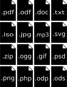 PC Typ Dateisymbole Vektor-Bild