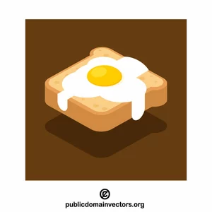 Trozo de pan con huevo