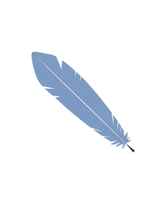 Image vectorielle d'une plume bleue pâle