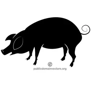 Silhuetten av en gris