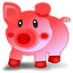Anak babi merah vektor ilustrasi