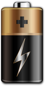 Illustraties van bruine en zwarte batterij
