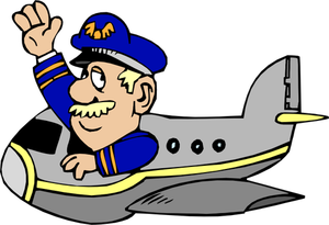 Vector tekening van vliegtuigen piloot