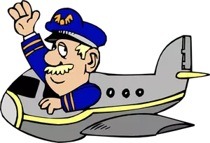 Vector drawing of  aircraft pilot