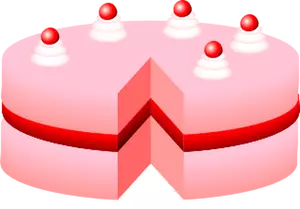 Vektor ilustrasi pink kue tanpa piring