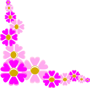 Illustrazione di vettore della decorazione dell'angolo fiore rosa
