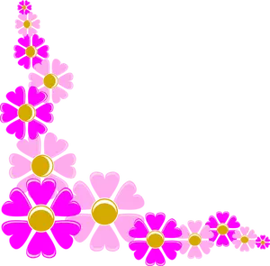 Vektor-Illustration der rosa Blume-Ecke-Dekoration