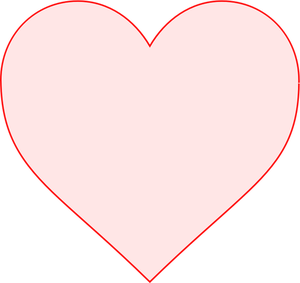 Rosa hjertet med rød kantlinje vektor image