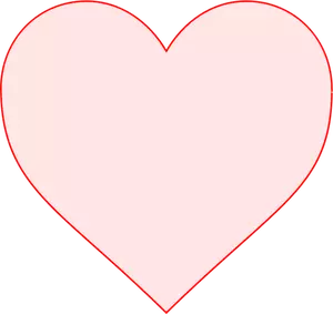 Corazón de color rosa con borde rojo vector de imagen