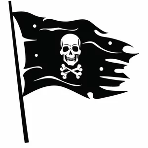 Bandera pirata con calavera