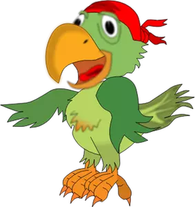 Ilustração em vetor de papagaio de pirata cantando