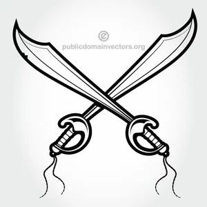 Pirate swords vector image