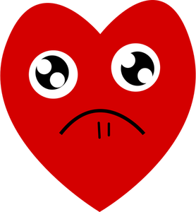 Red heart wants your sympathy vector drawing