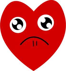 Rött hjärta vill ha din sympati vektorritning