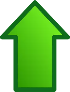 Panah hijau yang menunjuk ke atas gambar vektor