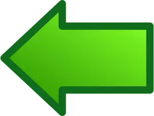 Zelená šipka směřující doleva vektorový obrázek