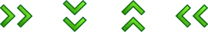 Verde săgeţile duble seta vector imagine