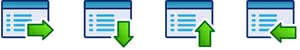 Zielone menu wektor zestaw ikon
