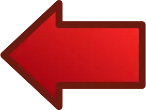 Flèche rouge pointant vers la gauche dessin vectoriel