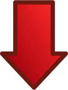 Flèche rouge pointant vers le bas de l'image vectorielle