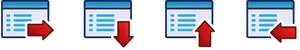 Conjunto de ícones do menu vermelho vetor