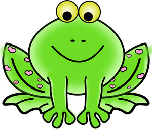 Valentine zielony żaba grafiki wektorowej