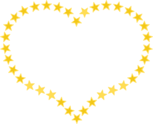 Yellow heart vector graphics