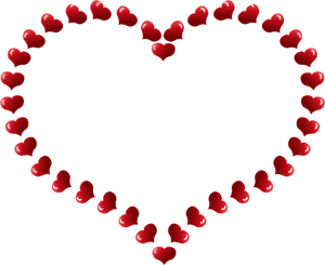 Dibujo vectorial de corazón rojo