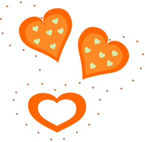 Vector drawing of Valentine orange hearts