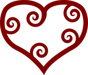 Valentine Red Maori hart vector illustraties