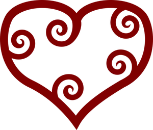 Valentine Red Maori heart vector clip art