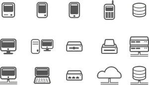Image vectorielle du choix icônes ordinateur & réseau