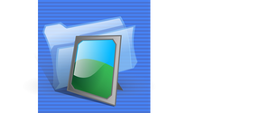 Blå bakgrund foto dokument ikonen dator ikonen vektor illustration