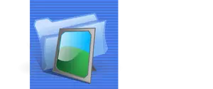 Modré pozadí fotografie dokumentu ikona počítače ikona vektorové ilustrace
