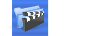 Fond bleu fichier multimédia lien ordinateur icône image vectorielle
