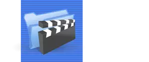 Latar belakang biru multimedia file link komputer ikon vektor gambar